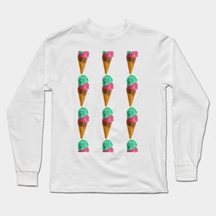 Ice Cream (Chocolate, Strawberry, Chocolate Chip Mint) Long Sleeve T-Shirt